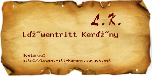 Löwentritt Kerény névjegykártya